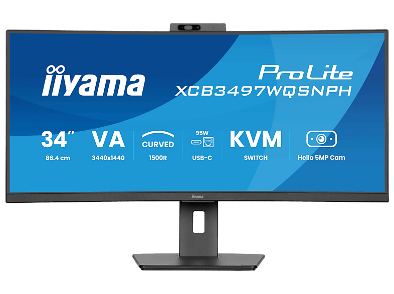Monitor IIYAMA ProLite XCB3497WQSNPH-B1 32 UWQHD VA 0.4ms 120Hz Czarny