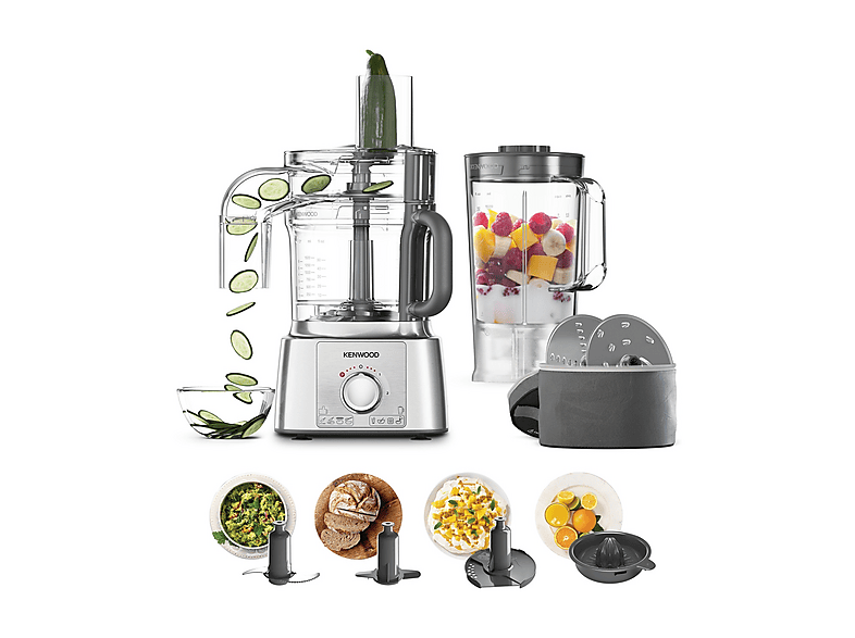 Kenwood Multipro Fdp65.590Si Robot DA Cucina, 1000 W, capacità ciotola 3 l, Silver/Bianco