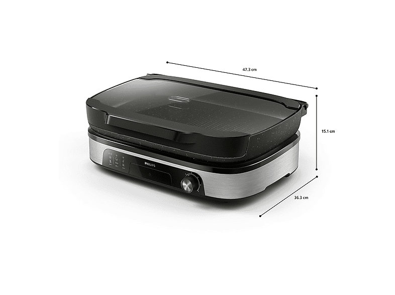 PHILIPS HD6212/90 5000 Series Tischgrill, Schwarz (2400 Watt)