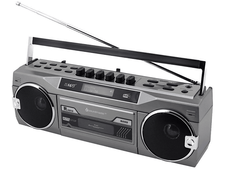 Soundmaster SRR80TI Retro Stereo Radiokassettenrekorder mit DAB+/UKW, USB/SD Aufnahme und Bluetooth