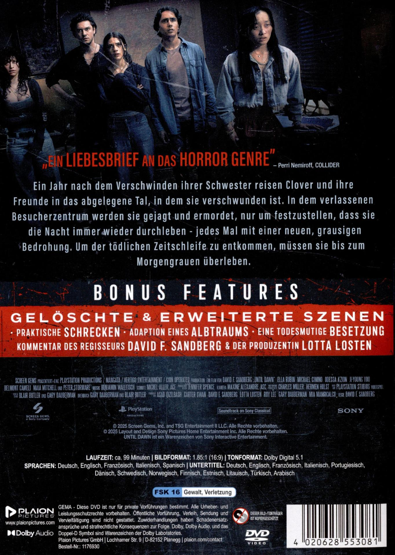 Filmcover mit vier Personen. Text: Ein Liebesbrief an das Horror-Genre. Bonusmerkmale, gelöschte Szenen und mehr.