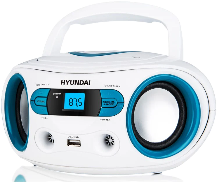 HYUNDAI TRC 533 AU3 hordozható CD-s rádió, fehér-kék