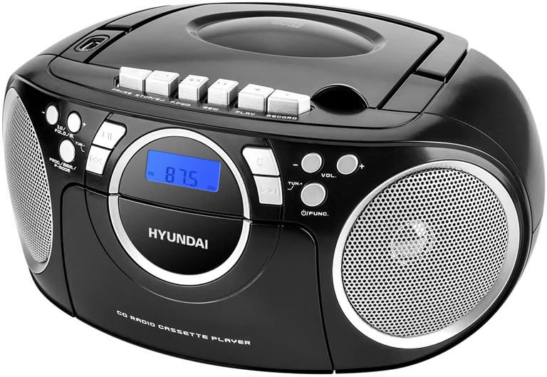 HYUNDAI TRC 788 AU3BS hordozható CD-s rádió, fekete-ezüst