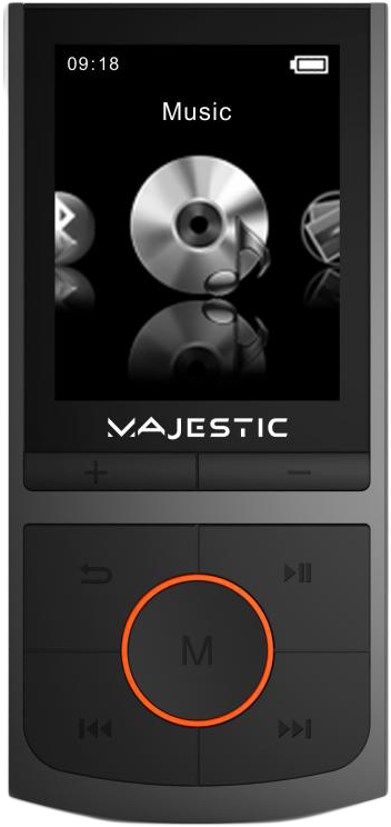 MAJESTIC BT 8057R MP3/MP4 lejátszó, 1,8" színes kijelzővel, 8GB microSD kártyával