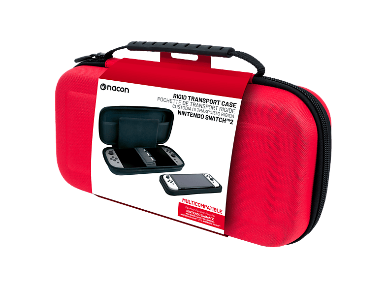 Funda Nintendo Switch 2 - Nacon Rigid transport case, ParaNintendo Switch2, OLED, Swich Lite, Switch, Rojo