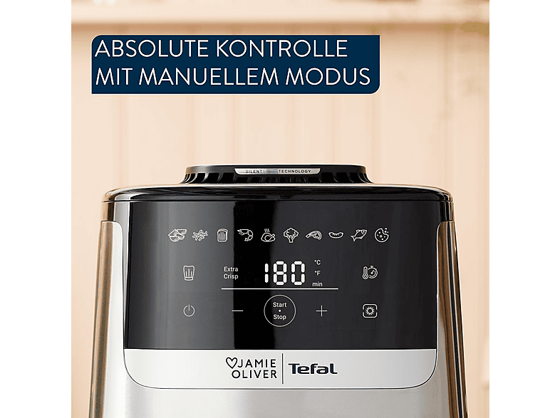 Tefal Jamie Oliver EY55JDE0 Fritteuse Einzelbild 5 l Eigenständig 1670 W Heißluftfritteuse Schwarz, Edelstahl