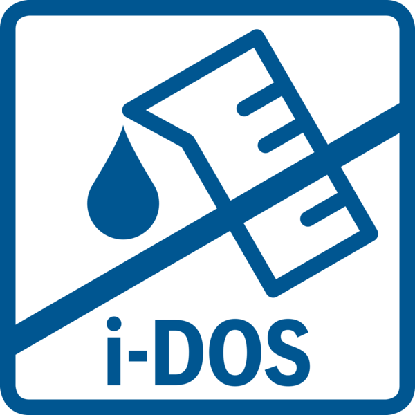 Mavi logo, beher ve damla, çizgiyle çarpı işareti ve altında 'i-DOS' yazısı.