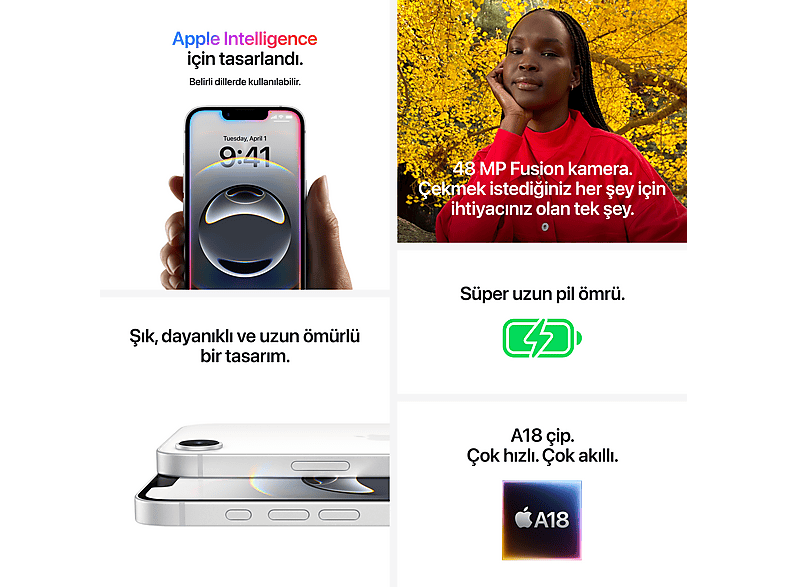 APPLE iPhone 16e 8/128 GB Akıllı Telefon Siyah MD1Q4TU/A Fiyat