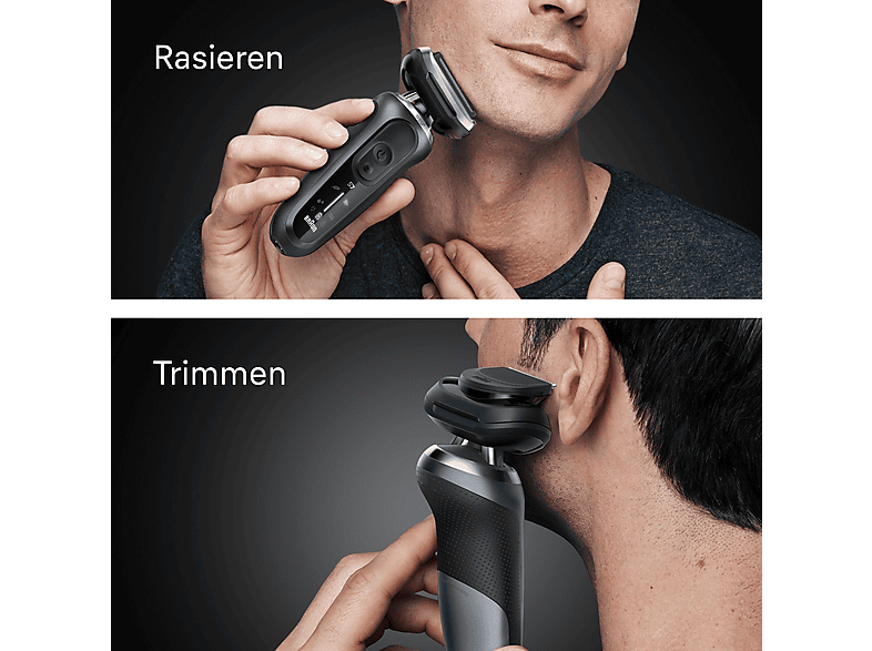 Braun 72-G1200s Rasierer (Akkubetrieb, Schwarz, Vibrierende Scherfolien) — Foto 3 von 4