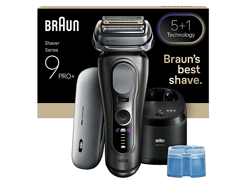 Braun 9675CC Rasierer + PowerCase (Akkubetrieb, Grau, Vibrierende Scherfolien)
