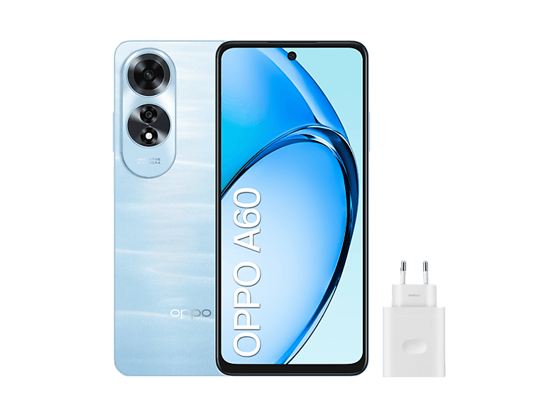 Móvil - OPPO A60, Ripple Blue, 256 GB, 8 GB RAM, 6.67" HD+, Qualcomm Snapdragon 680 4G, 5000 mAh, Android
