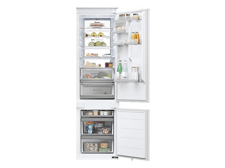 Frigorífico combi integrable - Haier HBW7519C, TNF Duo Cooling, 193.5 cm, 300 l, Sin Panelar