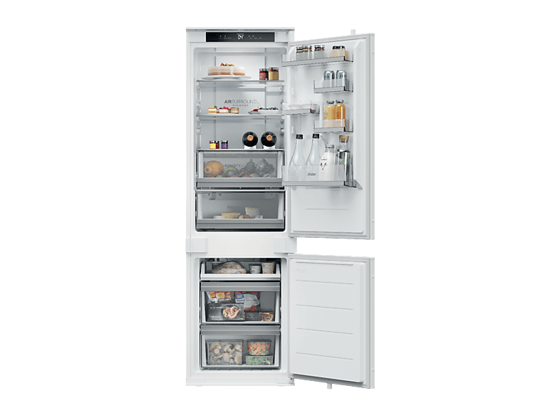 Frigorífico combi integrable - Haier HBQW5518E, TNF Duo Cooling, 177.2 cm, 251 l, Sin Panelar