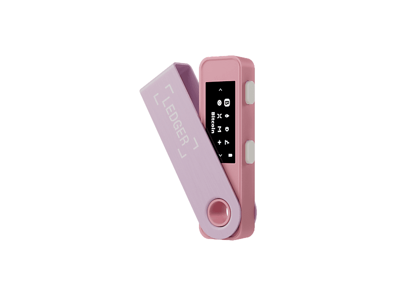 Crypto Wallet - Ledger Nano S Plus, USB-C, Pantalla 1.09" OLED, Rosa pastel