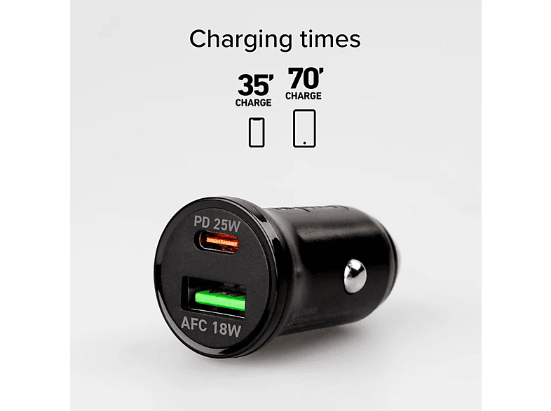 SBS 29067 Autoladegerät mit PD und AFC, 25W, 1x USB-Type-C und 1x USB-Type-A — Foto 2 von 3