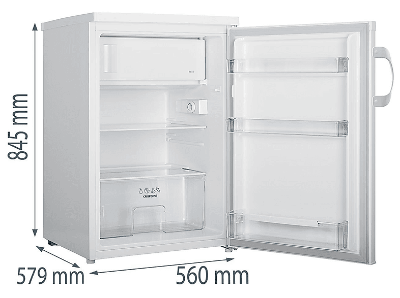 Gorenje RB49CPW Kühlschrank (C, 845 mm hoch, Weiß, 120 l) — Foto 3 von 3