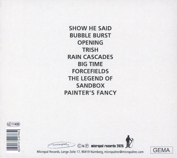 Rückseite eines Albums mit Songtiteln, Barcode und Firmeninformationen.