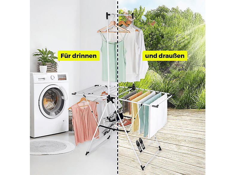 EASYmaxx 16443 Wäscheständer mit Kleiderstange, 18m — Foto 3 von 5