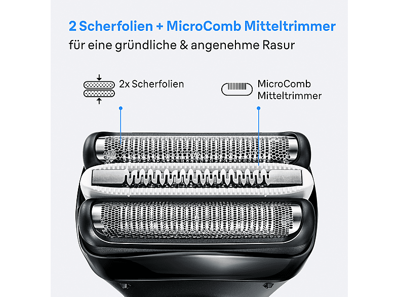 Braun 3010BT Rasierer (Akkubetrieb, Blau, Vibrierende Scherfolien) — Foto 3 von 5