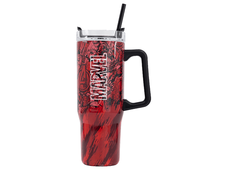 Termo - Sherwood Marvel, 940 ml, Acero inoxidable, Con pajita y asa ergonómica
