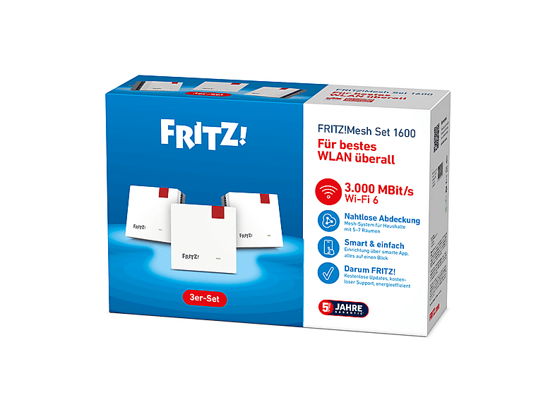 AVM FRITZ!Mesh Set 1600 3er-Set, WLAN Mesh-System 3000 Mbit/s — Foto 5 von 5