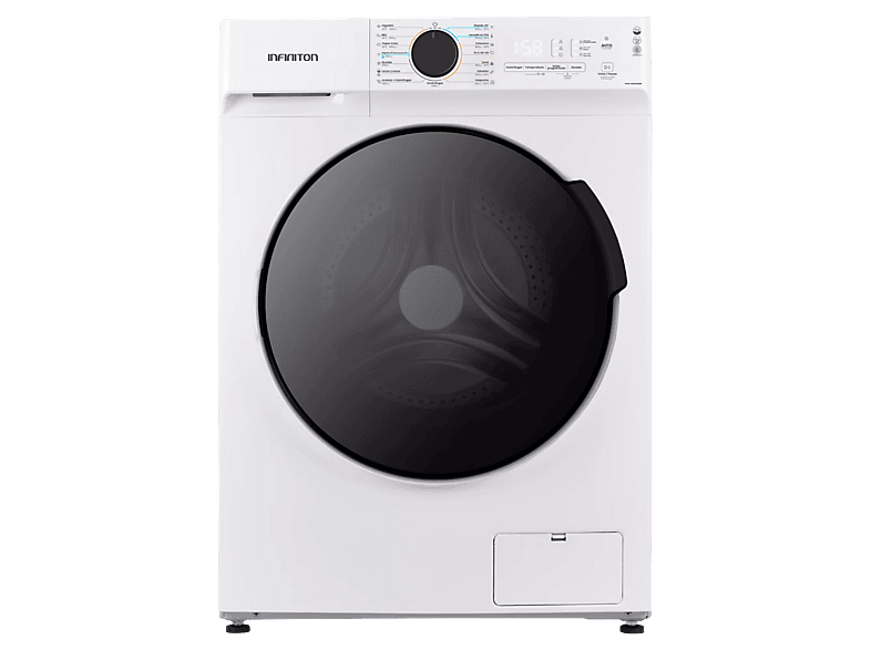 Lavadora secadora - Infiniton WSD-G8A6D4BN, 8 kg/6 kg, 1400 rpm, Inverter, Anti Microbic Technology, Blanco
