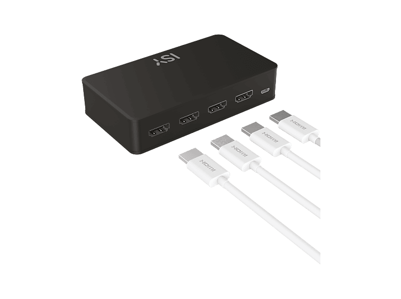 Adaptador cable - ISY IHD-9036, 3x HDMI input, 1x output, Max. resol 4K@60 Hz, Negro