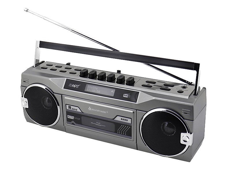 SOUNDMASTER SRR80TI Retro Stereo Radiokassettenrekorder, Titan