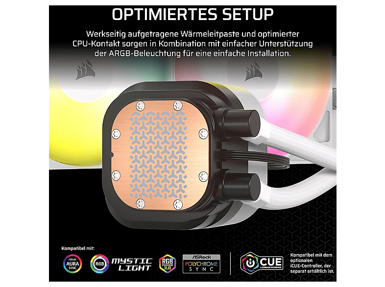 Thumbnail - CORSAIR CW-9060095-WW NAUTILUS 360 RS ARGB CPU Wasserkühler, Weiß