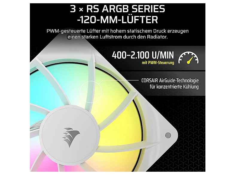 Thumbnail - CORSAIR CW-9060095-WW NAUTILUS 360 RS ARGB CPU Wasserkühler, Weiß