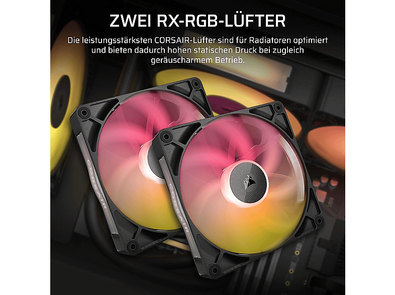 Thumbnail - CORSAIR CW-9061017-WW iCUE LINK TITAN 280 RX RGB CPU Wasserkühler, Schwarz