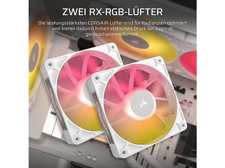 Thumbnail - CORSAIR CW-9061020-WW iCUE LINK TITAN 240 RX RGB CPU Wasserkühler, Weiß