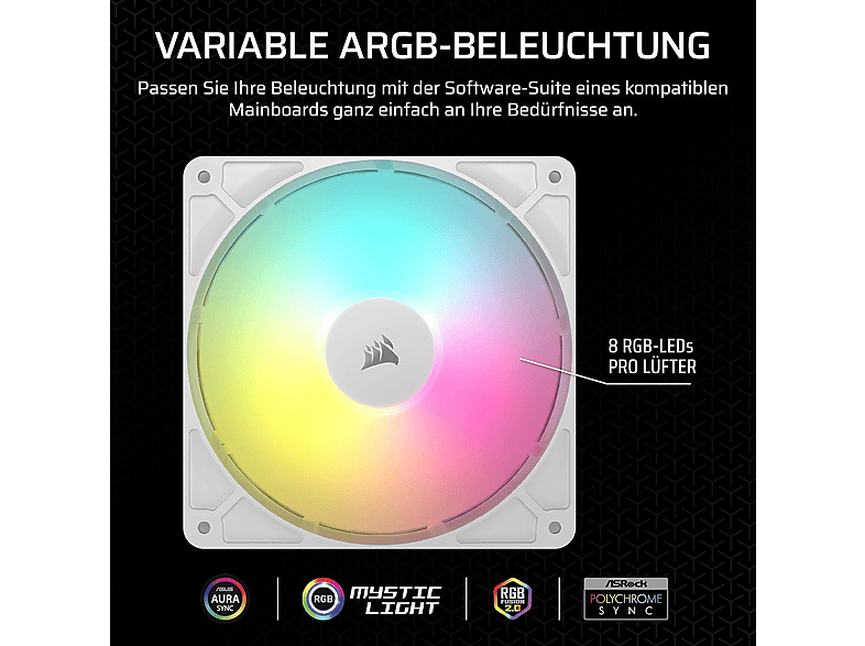 Thumbnail - CORSAIR CO-9050187-WW RS140 ARGB Doppelpack Gehäuselüfter