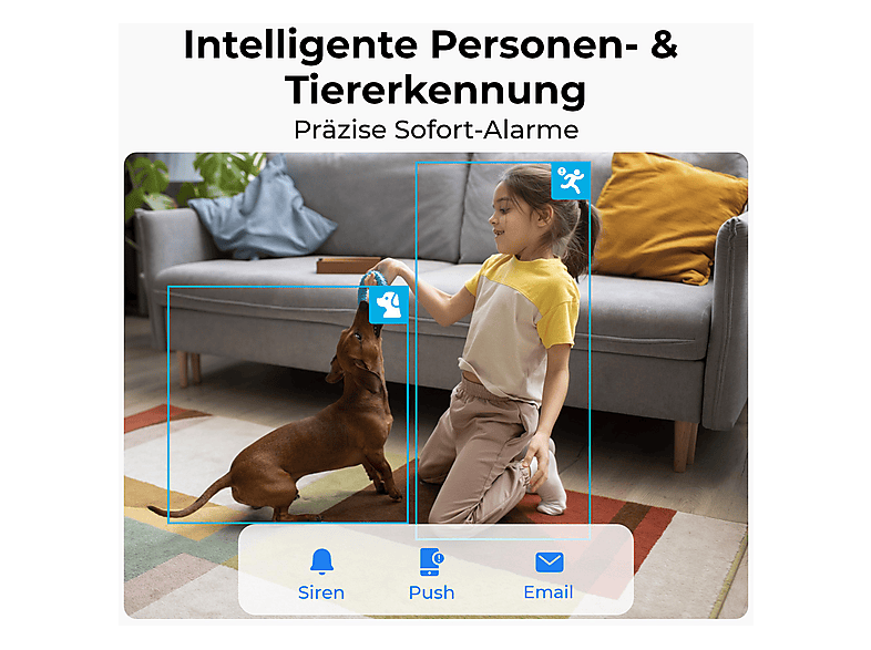 Reolink E Series E340, Überwachungskamera (für Innen, Nachtsichtfunktion, Netzbetrieb, UHD 4K, weiß) — Foto 4 von 5