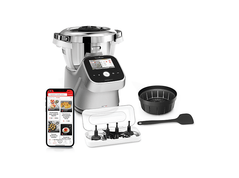Moulinex Companion TouchPro Hf93Ec Robot DA Cucina, 1550 W, capacità ciotola 4,5 l, Alluminio