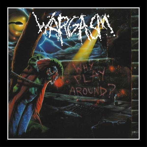 Albumcover. Ein Clown mit grünem Hut, eine Backsteinmauer mit Graffiti und ein Lichtstrahl, der von oben herab scheint. Der Name lautet WARGASM.