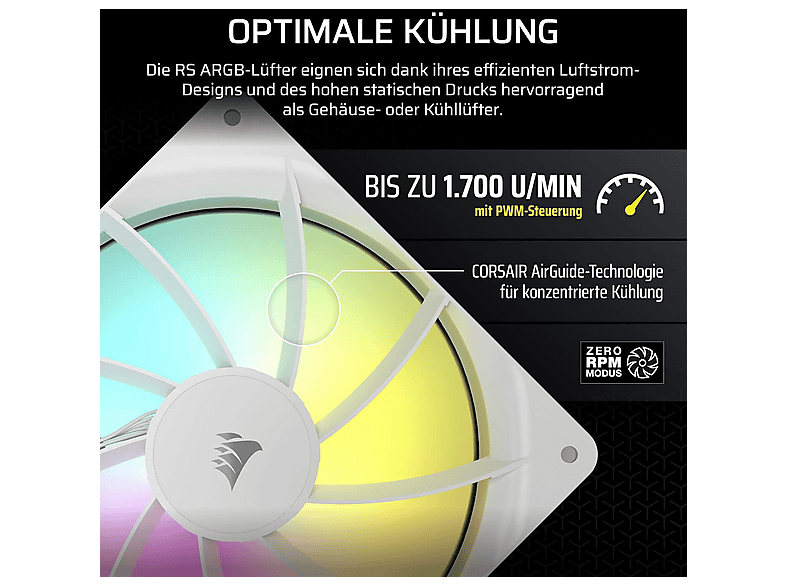 CORSAIR CO-9050186-WW RS140 ARGB Single Pack Gehäuselüfter