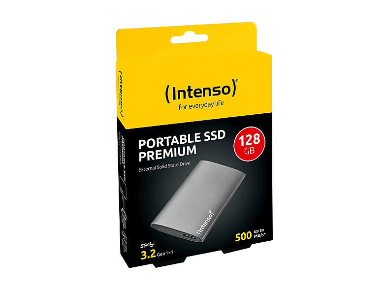 INTENSO Premium Edition Festplatte, 128 GB SSD, 1,8 Zoll, extern, Anthrazit