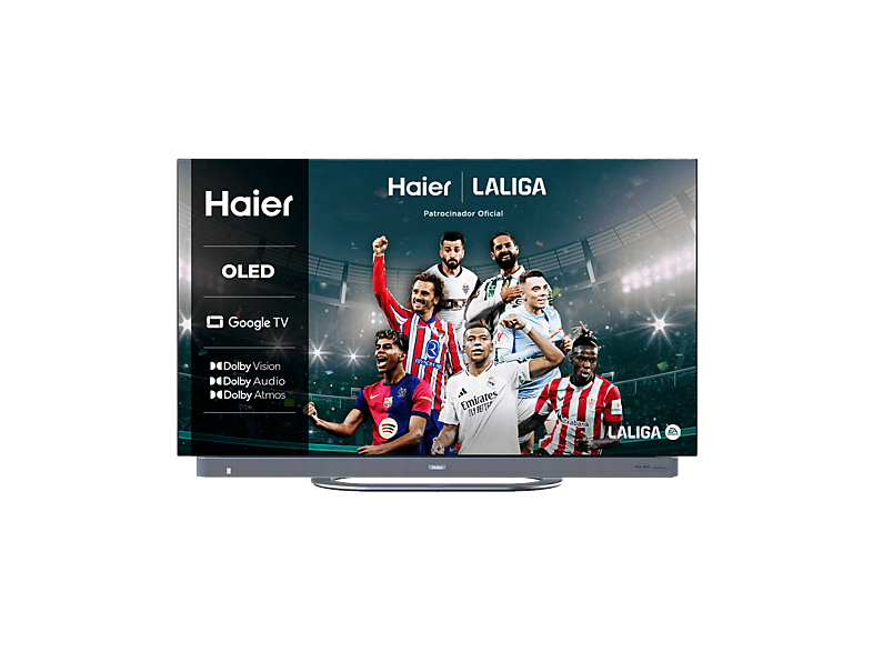 Haier C90E Series H55C900UX, Harman Kardon, Smart (Google TV), HDR 4K, Altavoz Frontal, Dolby Atmos-Vision, Gaming 120Hz, Plata