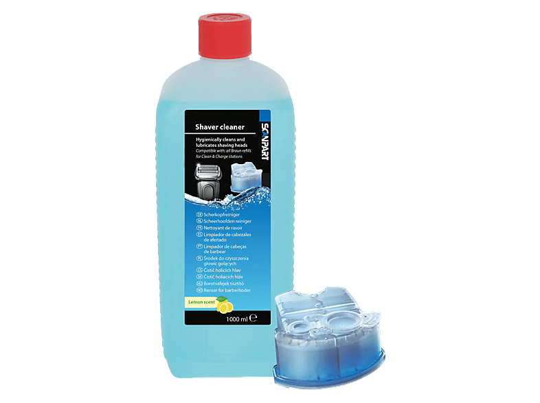 SCANPART Scherkopfreiniger 1 L und Reinigungskartusche Reinigungsflüssigkeit