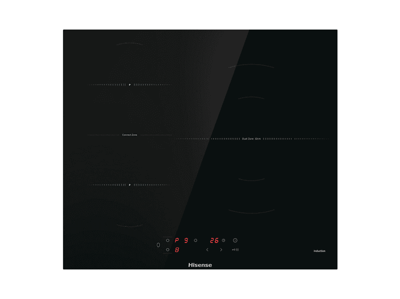 Hisense HI6321BSCE, Zona XL 32cm, Calentamiento rápido, Zonas conectables, 59 cm, Negro