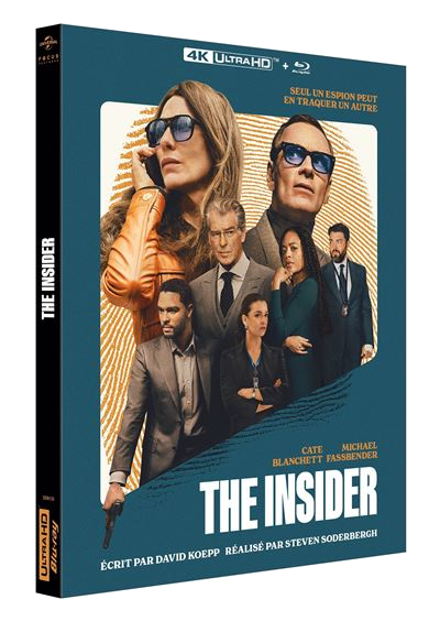 Couverture du film The Insider. Présente plusieurs acteurs, avec du texte en bas. Un Blu-ray 4K Ultra HD.