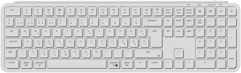 KEYCHRON B6 Pro vezeték nélküli UltraSlim billentyűzet, 2,4GHz+Bluetooth, Magyar kiosztás, fehér (B6P-K8-HU)