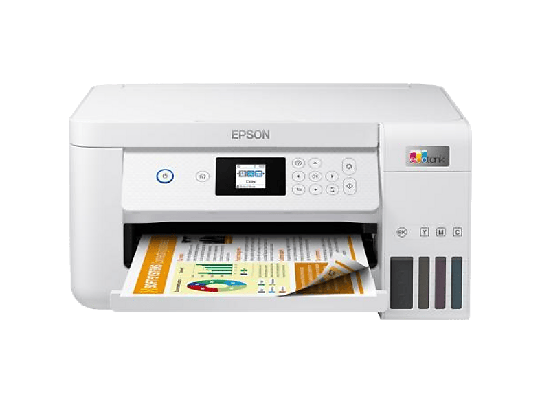 Epson EcoTank ET-2856, Serie 2850, Impresión doble cara, Color, WiFi, Tinta recargable, Blanco