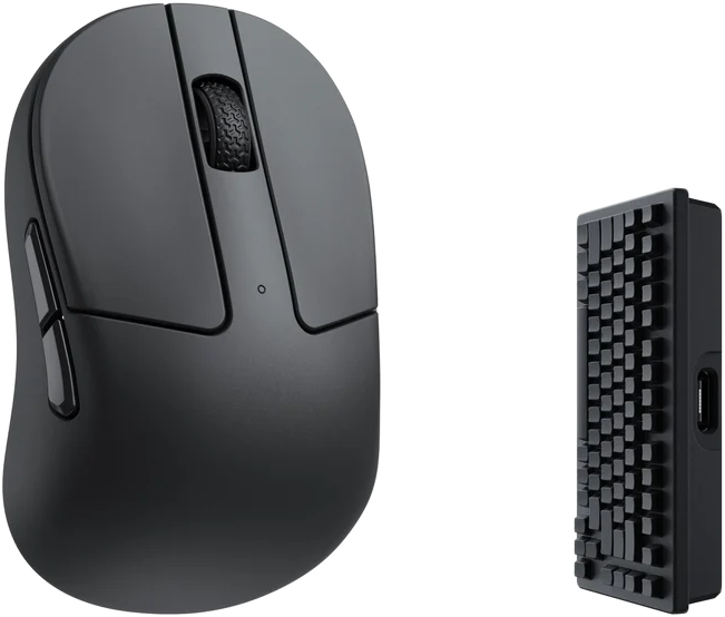 KEYCHRON M4 4K vezeték nélküli optikai egér, max 26000 dpi, 2,4GHz + Bluetooth, fekete (M4-A4)