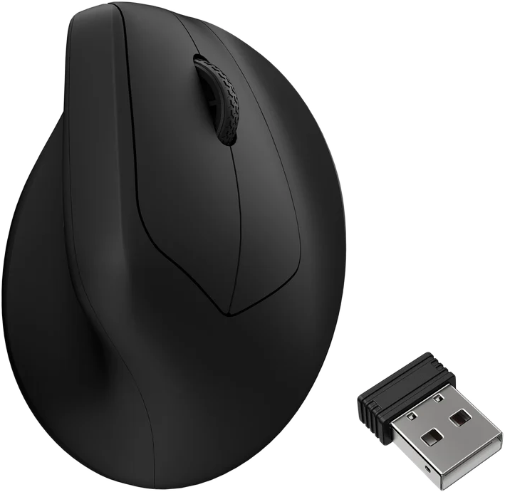 KEYCHRON M5 vezeték nélküli ergonomikus optikai egér, max 30000dpi, 2,4GHz + Bluetooth, fekete (M5-A23 BLACK)