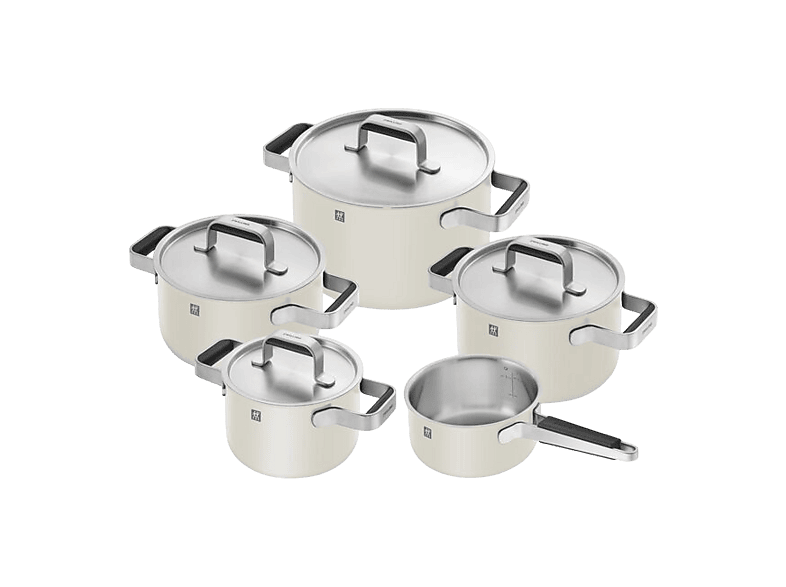 Zwilling Pure Kochgeschirrset 5-tlg. (alle Herdarten, Elfenbeinweiß, aus mit Außenbeschichtung aus Keramik)