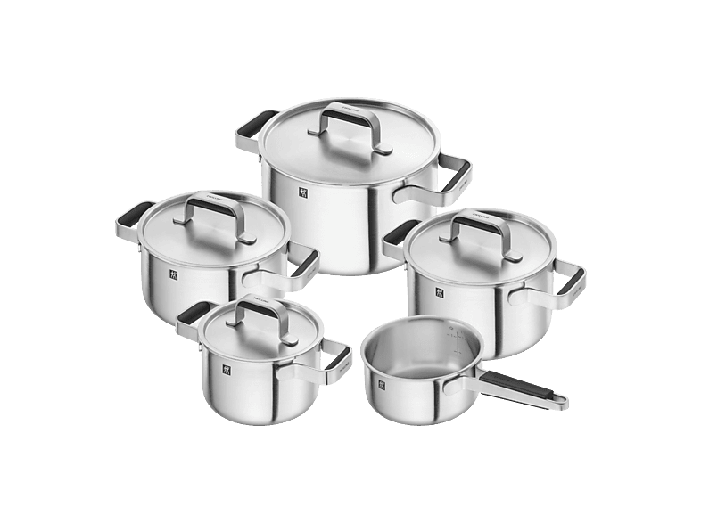 Zwilling Pure Kochgeschirrset 5-tlg. (alle Herdarten, Silber, aus mit Außenbeschichtung aus Keramik)