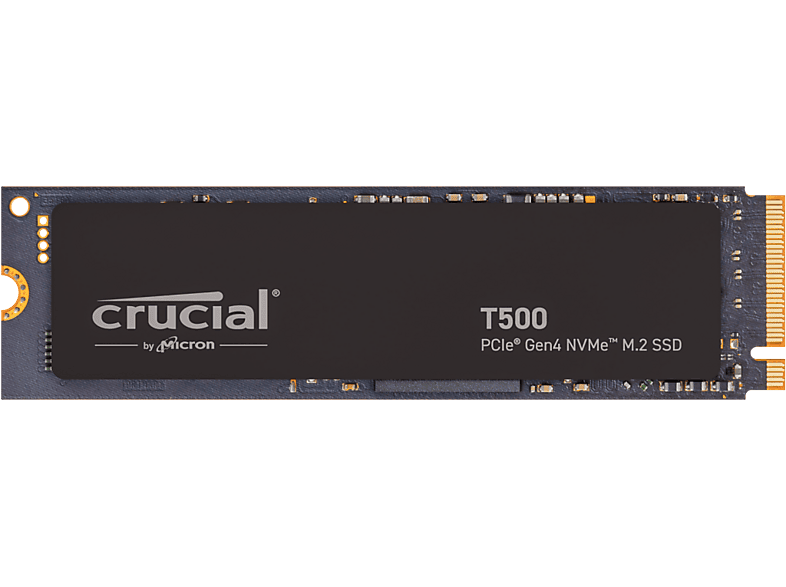 Crucial T500 PCIe Gen4 NVMe, Interno, M.2, Vel. Escritura 5700 MB/s, Vel. Lectura 7200 Negro