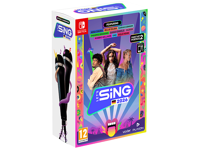 Let's Sing 2026 German Version + 2 Mics - Nintendo Switch [Game card]